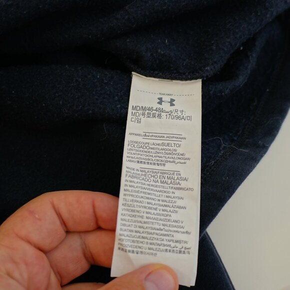 Under Armour Threadborne Black Cowl Neck Hooded Hoodie Sweater Medium - Picture 12 of 14